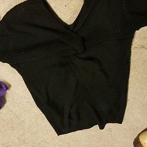 Twist back black sweater